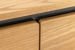 Modernes Sideboard ATELIER 120cm natur Eiche schwarz Metall vier Fächer