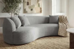 Modernes Sofa ATELIER 230cm grau Bouclé 3-Sitzer Couch inkl. Kissen