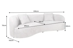 Modernes Sofa ATELIER 230cm grau Bouclé 3-Sitzer Couch inkl. Kissen