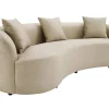 Modernes Sofa ATELIER 230cm beige Samt 3-Sitzer Couch inkl. Kissen