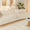 Modernes Sofa ATELIER L 330cm beige Bouclé XXL-Couch Nosagfederung inkl. Kissen