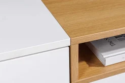 Modernes TV-Board LOFT 160cm weiß natur drei Fächer mit Schublade