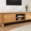 Modernes TV-Board OAK GRAIN 200cm natur Eichenholz zwei Fächer mit Schubladen