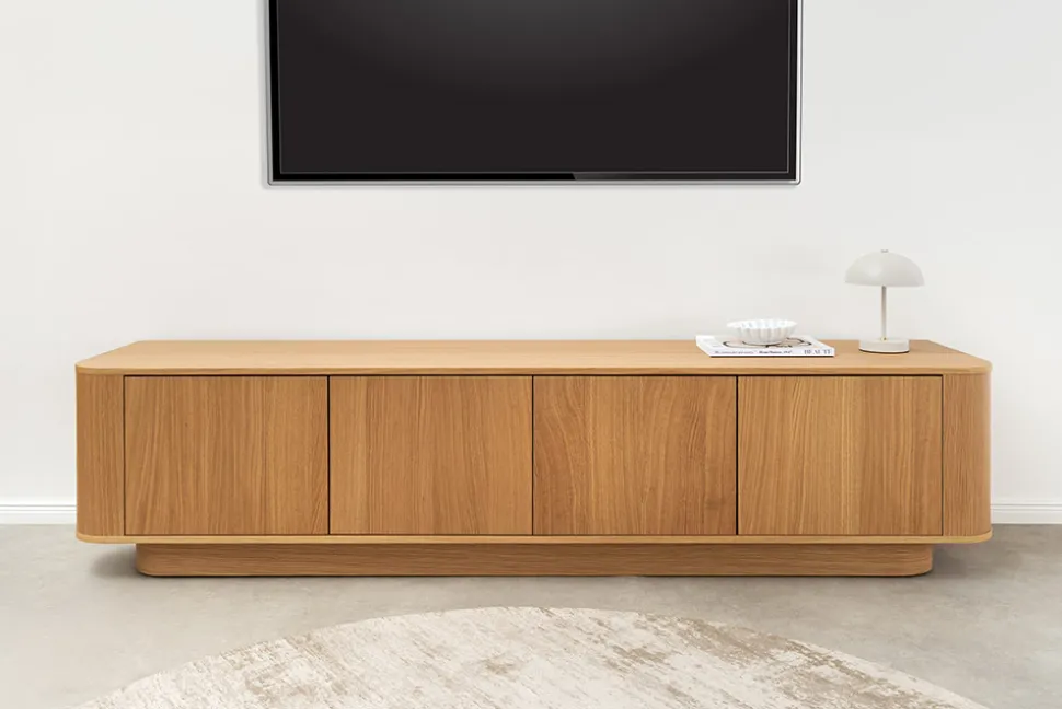 Modernes TV-Board VALHALLA WOOD 180cm natur Eichenholz Lowboard mit Stauraum