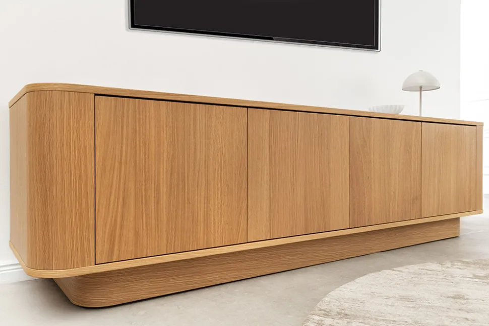 Modernes TV-Board VALHALLA WOOD 180cm natur Eichenholz Lowboard mit Stauraum