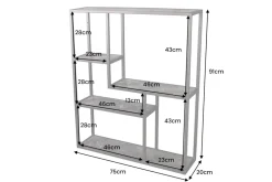 Modernes Wandregal SLIM LINE 90cm graphit Metall hängend