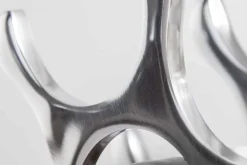 Modernes Weinregal FLAME 48cm silber für 10 Flaschen Flaschenhalter