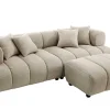 Modernes XXL Sofa ADLON 255cm champagner greige Bouclé Bigsofa Federkern inkl. Kissen