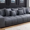 Modernes XXL Sofa ELEGANCIA 285cm anthrazit Cord inklusive Kissen Bigsofa