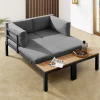 Modulare Garten Sitzgruppe ORLANDO LOUNGE 240cm anthrazit Aluminium wetterfest inkl. Kissen