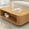 Nordischer Couchtisch VALHALLA WOOD 100cm natur Eichenholz mit Schublade