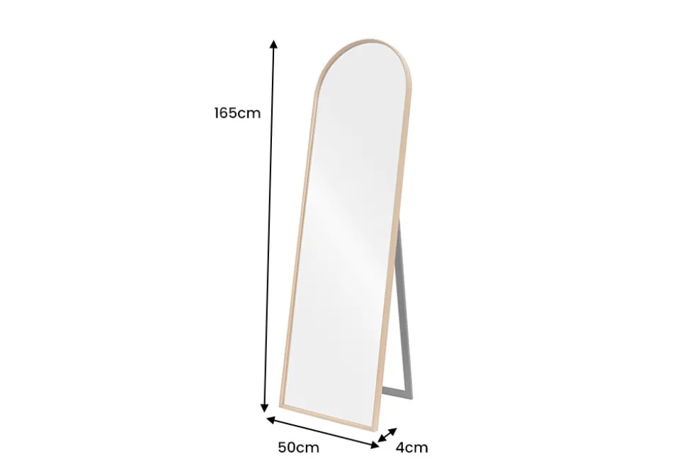 Nordischer Standspiegel PORTRAIT 165cm natur in Eichenholz-Design