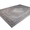 Orientalischer Baumwoll-Teppich PURE UNIQUE XXL 350x240cm antik-hellgrau geometrische Muster