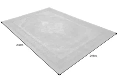 Orientalischer Baumwoll-Teppich PURE UNIQUE XXL 350x240cm antik-hellgrau geometrische Muster