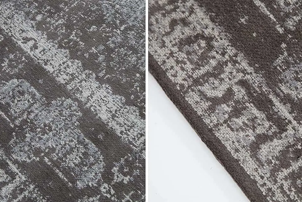 Orientalischer Baumwoll-Teppich PURE UNIQUE 240x160cm hellgrau geometrische Muster