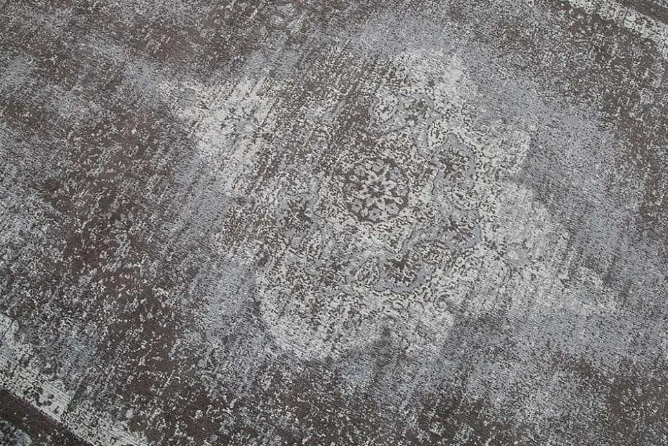 Orientalischer Baumwoll-Teppich PURE UNIQUE 240x160cm hellgrau geometrische Muster
