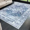Orientalischer Teppich OLD MARRAKESCH 230x160cm grau blau Flachgewebe Used Look