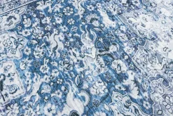 Orientalischer Teppich OLD MARRAKESCH 230x160cm grau blau Flachgewebe Used Look