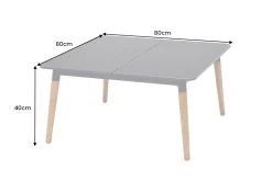 Outdoor Beistelltisch IPANEMA 80cm anthrazit Aluminium Teakholz wetterfest Gartentisch