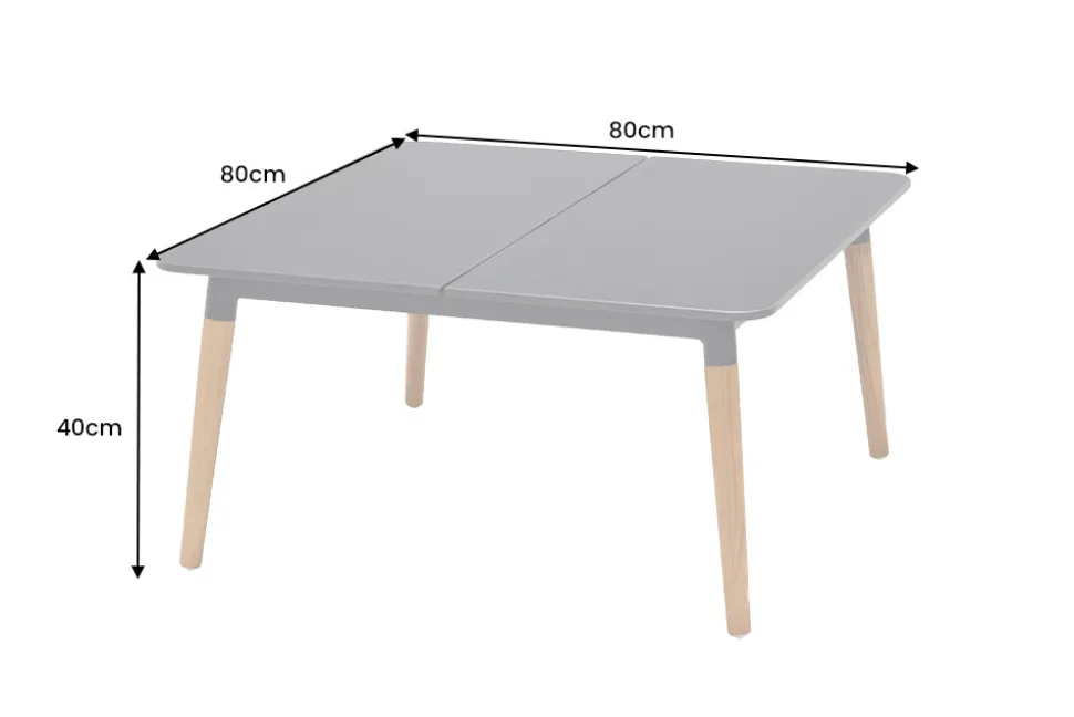 Outdoor Beistelltisch IPANEMA 80cm anthrazit Aluminium Teakholz wetterfest Gartentisch