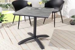 Outdoor Bistrotisch DESIGNO 70cm schwarz grau Aluminium wetterfest Gartentisch