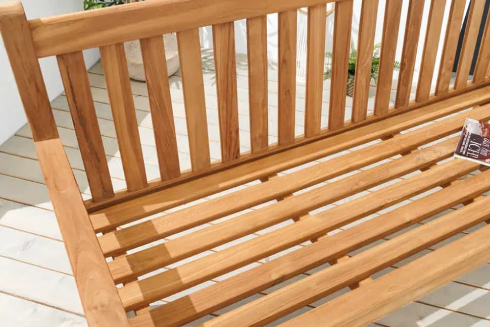 Outdoor Gartenbank EMPIRE TEAK 150cm natur Massivholz