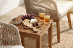 Outdoor Gartenlounge ROPE natur taupe Akazie 2er-Sitzgruppe inkl. Tisch und Kissen