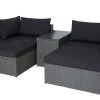 Outdoor Gartenlounge Set XXL MODULAR grau Polyrattan Sitzgruppe wetterfest inkl. Kissen