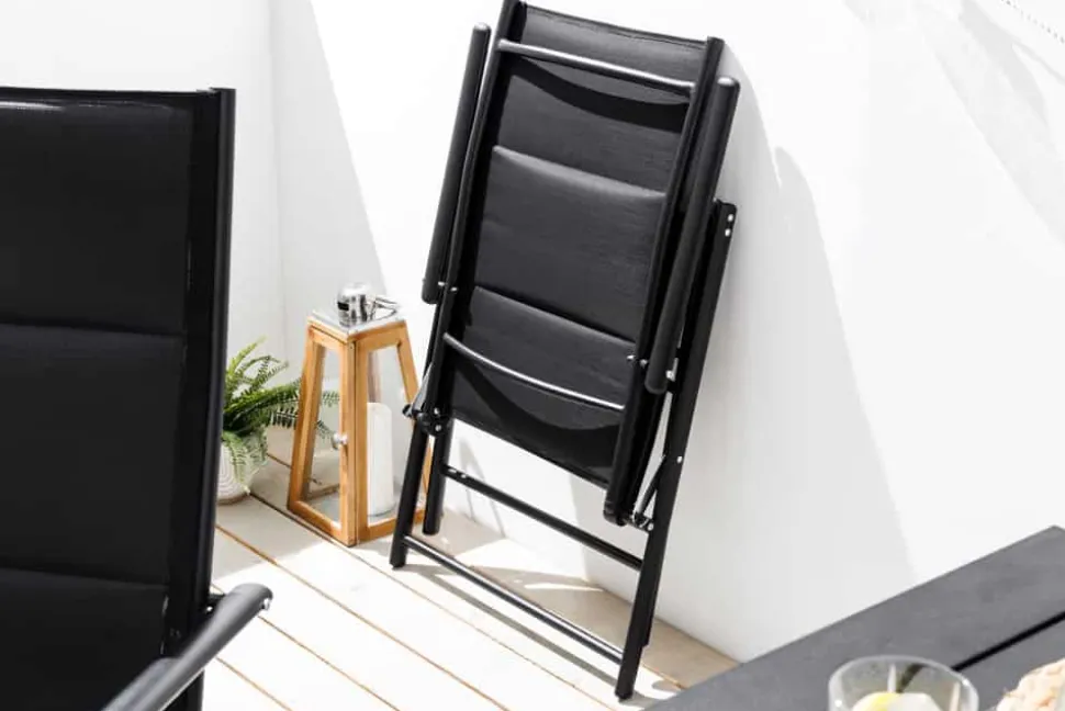 Outdoor Gartenstuhl COMFORT LINE anthrazit zusammenklappbar wetterfest Hochlehner