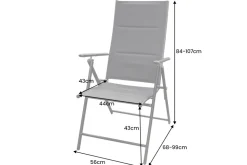 Outdoor Gartenstuhl COMFORT LINE anthrazit zusammenklappbar wetterfest Hochlehner