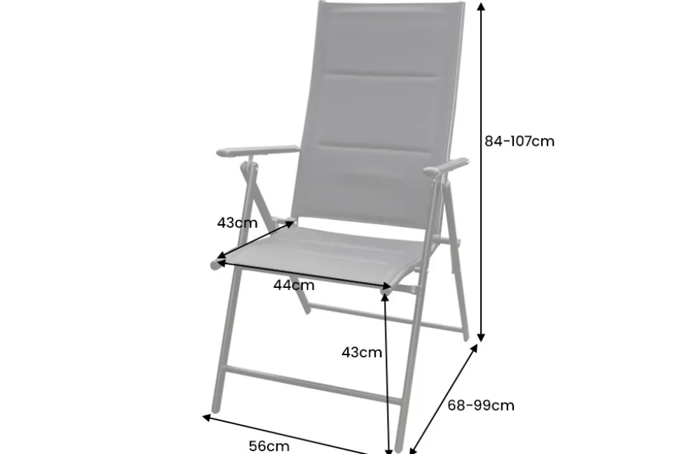 Outdoor Gartenstuhl COMFORT LINE anthrazit zusammenklappbar wetterfest Hochlehner