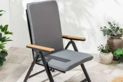 Outdoor Gartenstuhl DESIGNO anthrazit Aluminium klappbar wetterfest Hochlehner