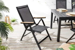 Outdoor Gartenstuhl DESIGNO anthrazit Aluminium klappbar wetterfest Hochlehner