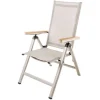Outdoor Gartenstuhl DESIGNO taupe Aluminium klappbar wetterfest Hochlehner