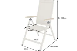 Outdoor Gartenstuhl DESIGNO taupe Aluminium klappbar wetterfest Hochlehner
