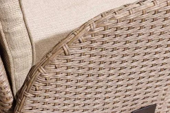 Outdoor Gartenstuhl SYLT natur beige Polyrattan Hochlehner mit Armlehne verstellbar wetterfest