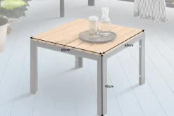 Outdoor Gartentisch ORLANDO LOUNGE 60cm anthrazit natur Aluminium wetterfest