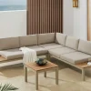 Outdoor Gartentisch ORLANDO LOUNGE 60cm greige natur Aluminium wetterfest