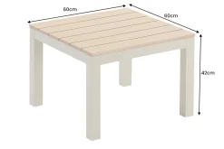 Outdoor Gartentisch ORLANDO LOUNGE 60cm greige natur Aluminium wetterfest