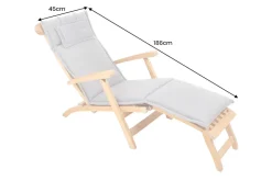 Outdoor Kissen ROG 45x186cm anthrazit Sitzkissen Polster-Auflage für Deckchair