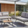 Outdoor Lounge Sitzgruppe MOBILE MODULAR anthrazit hellgrau mit Tisch wetterfest
