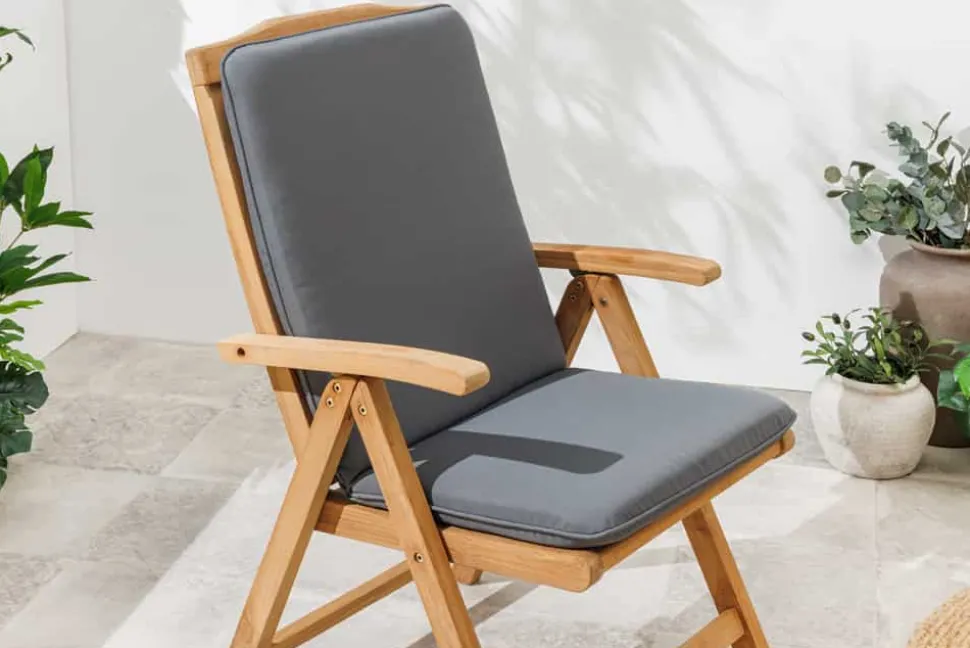 Outdoor Sitzkissen COMFORT LINE 50x100cm anthrazit für Niedriglehner-Stuhl Polsterauflage