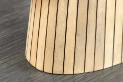 Ovaler Esstisch ART DECO 220cm weiß gekälkt massives Mangoholz mit Säulenfuß