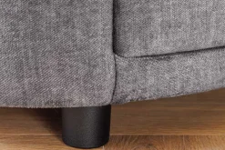 Ovaler Nachttisch SIGNUM 55cm grau Vogue Velours Samt inkl. Beleuchtung Schubladen