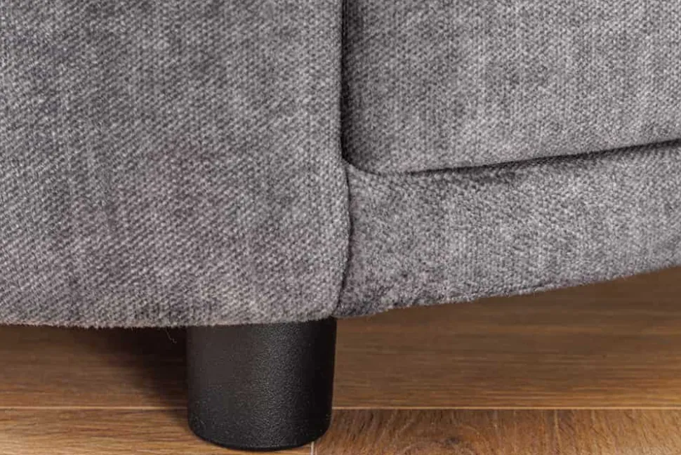Ovaler Nachttisch SIGNUM 55cm grau Vogue Velours Samt inkl. Beleuchtung Schubladen