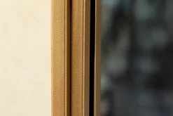 Ovaler Standspiegel PORTRAIT 175cm gold Eisen schwarzer Marmorfuß handmade