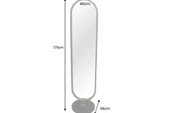 Ovaler Standspiegel PORTRAIT 175cm gold Eisen schwarzer Marmorfuß handmade