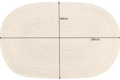 Ovaler Teppich PURE NATURE 230x160cm Jute handgewebt Flachgewebe