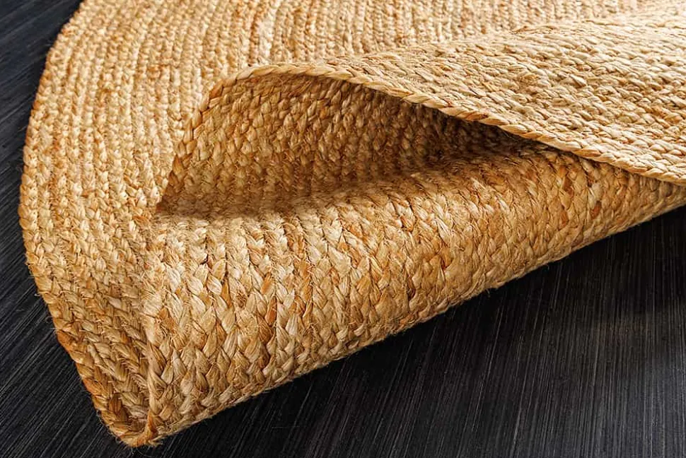 Ovaler Teppich PURE NATURE 230x160cm Jute handgewebt Flachgewebe