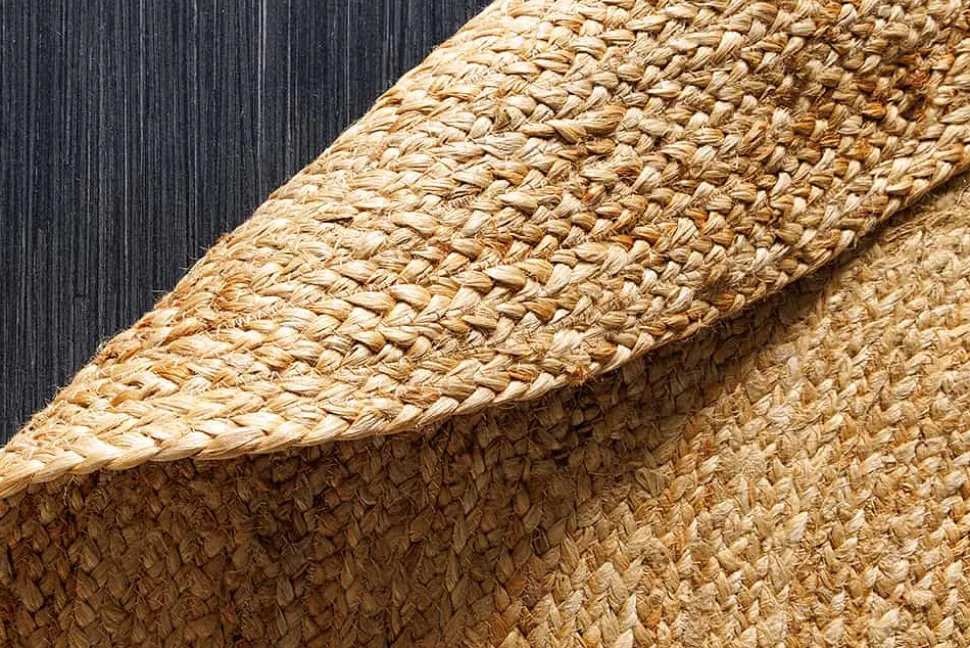 Ovaler Teppich PURE NATURE 230x160cm Jute handgewebt Flachgewebe